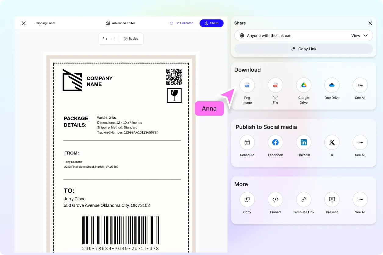 Free AI Shipping Label Generator, Free Shipping Label Maker Online